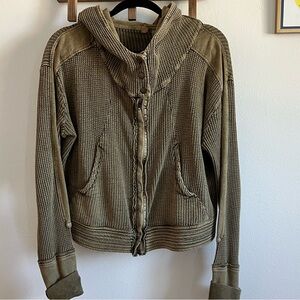 Free People One Mason Hoodie, size large, army green
